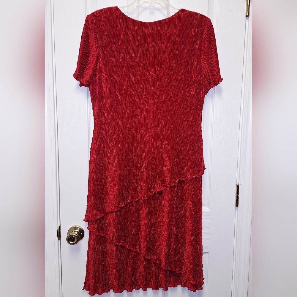 Beautiful Connected Apparel Holiday Dress~Shimmery~Ruffles~Sri Lanka~Size 12